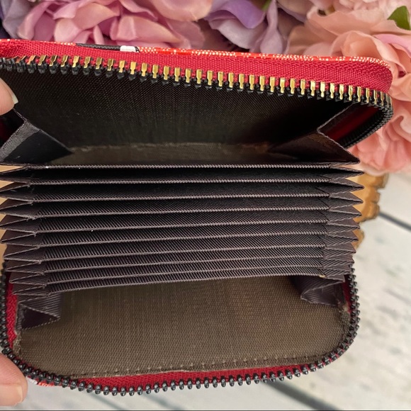 Red Mickey Mouse Vegan Leather Zippered Wallet - Picture 8 of 10